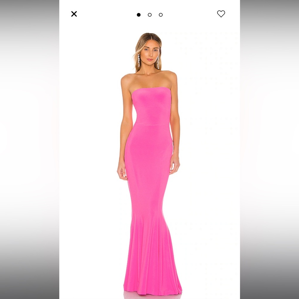 Norma Kamali strapless fishtail gown in orchid pink size small